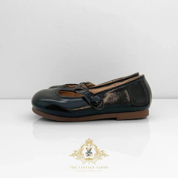 NWT Pretty Girls Mary Jane Flats Vintage Style Cute Children's Shoes Black 8 - Picture 2 of 7